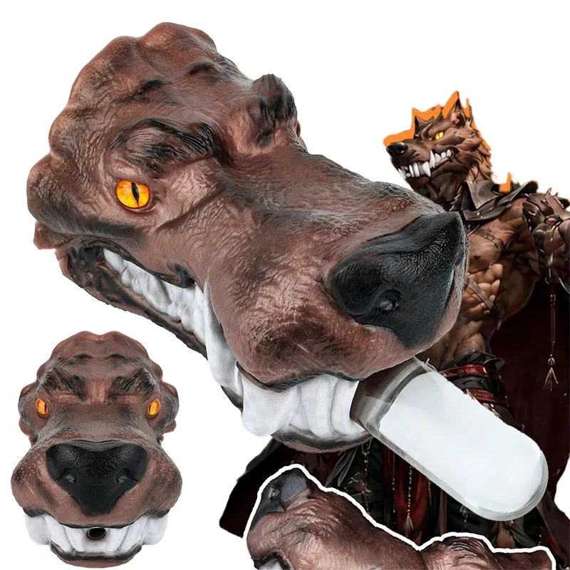 Real Wolf Head Male Masturbator Pocket Pussy Stroker Onahole Animal Vagina Sex Toys Adult Supplies Sex Toy Drop