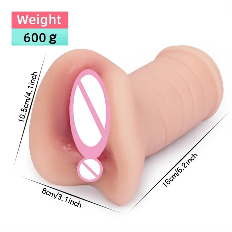 Soft TPE Double Masturbator Channel Real Vagina Pocket Pussy Anus Male Masturbation Cup Sex Toys
