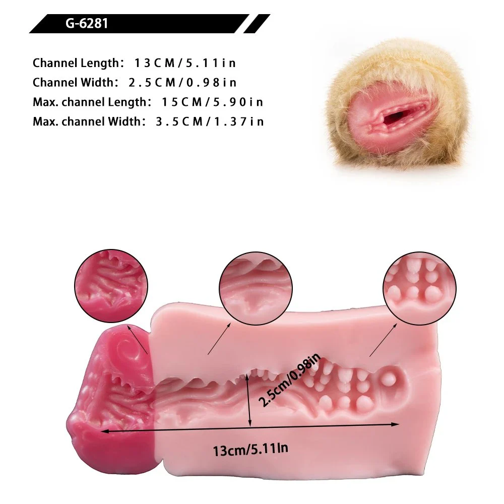 Realistic Vagina Male Masturbator Soft Silicone Pocket Pussy Stroker with Cover Warm Fur Furry Onahole Sex Toys for Men