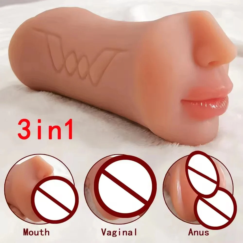TPE Male Masturators Cup Realistic Skin Color Anal & Mouth Combination for Enhanced Sex Experience Men Sex Toys