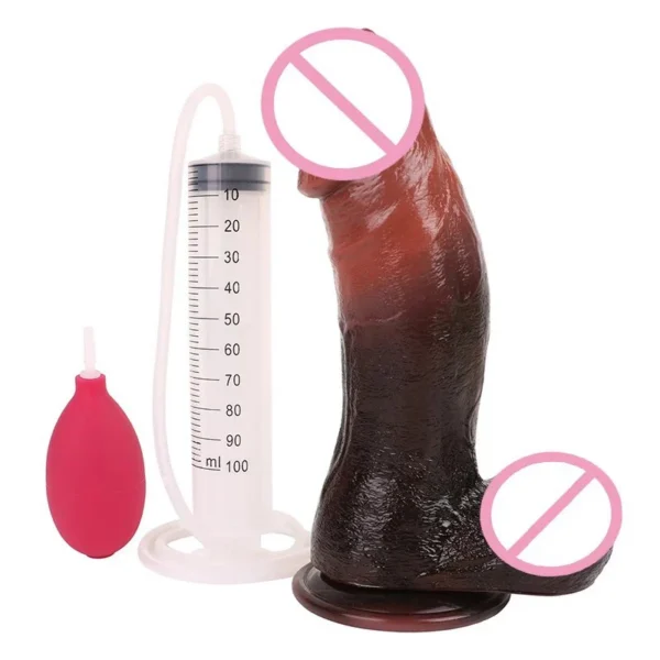 Thick Big Squirting Dildo With Suction up Anal Plug Sex Toys Ejaculating Dildo Skin Feeling Vagina Masturbator for Women