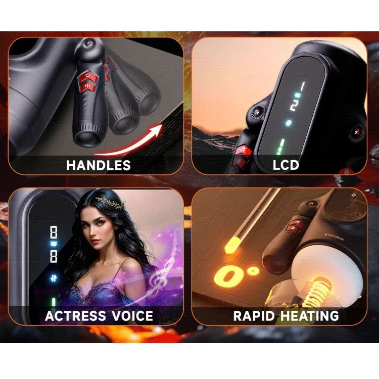 Fully Automatic Telescopic Male Masturbation Device Handles with Heating Penis Massage Machine for Men