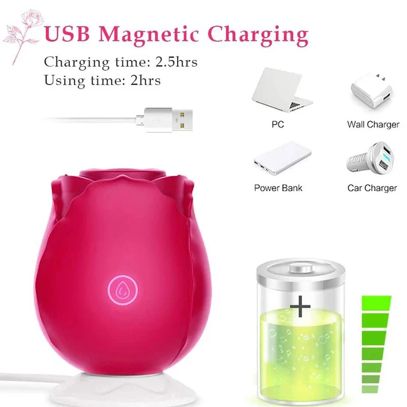 Rose Vibrator Sex Toy for Women Adult Rose Vibrator Sex Toy Clitoral Sucking Vibrator