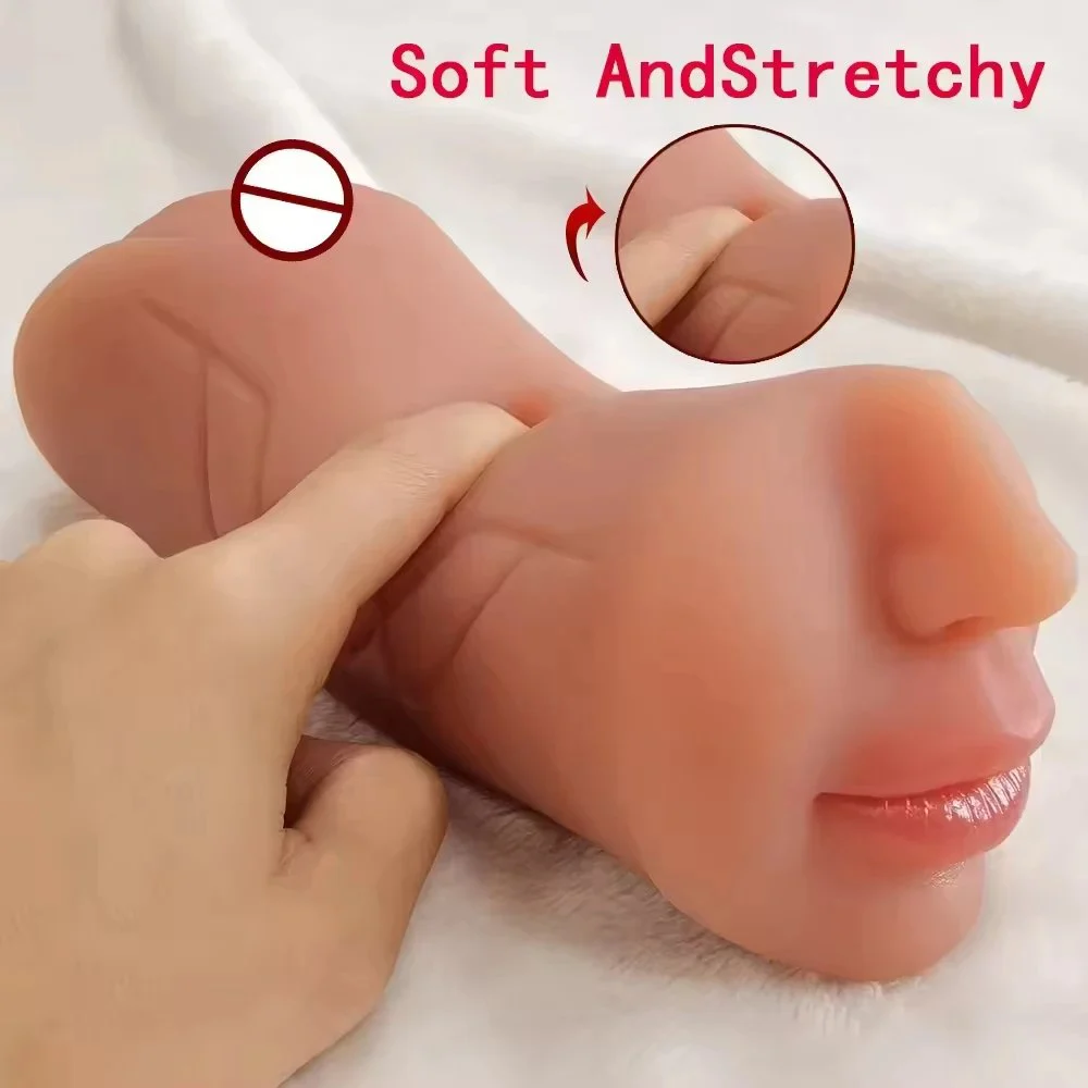 TPE Male Masturators Cup Realistic Skin Color Anal & Mouth Combination for Enhanced Sex Experience Men Sex Toys
