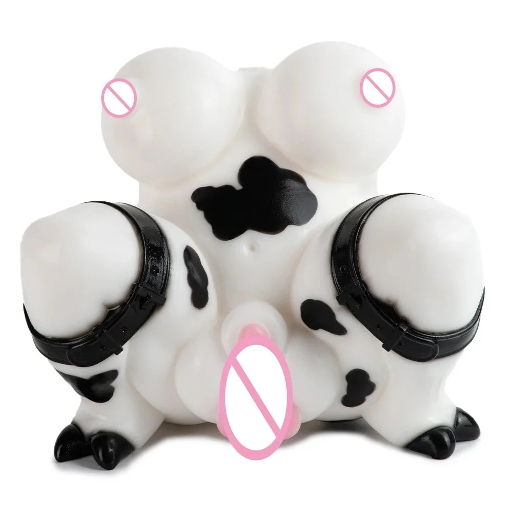 Milk Cow Style Pussy Male Masturbator Silicone Soft Penis Stroker Monster Buttock Half Body Masturbator Sex Toys for Men