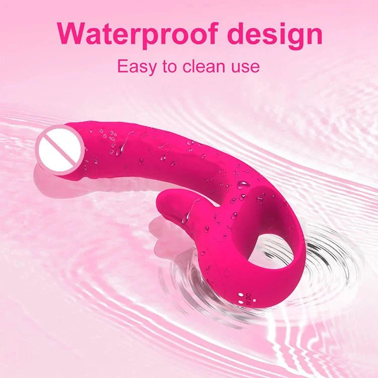 Clitoris Sucking Simulator 2 in 1 Dildo Vibrator Tongue Licking Vibrator for Female Masturbation