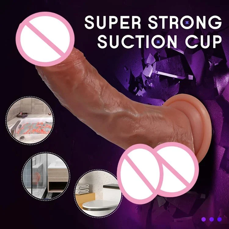 Telescopic Vibrating Huge Silicone Dildo Female Masturbation with Heating Remote Control Penis for Women