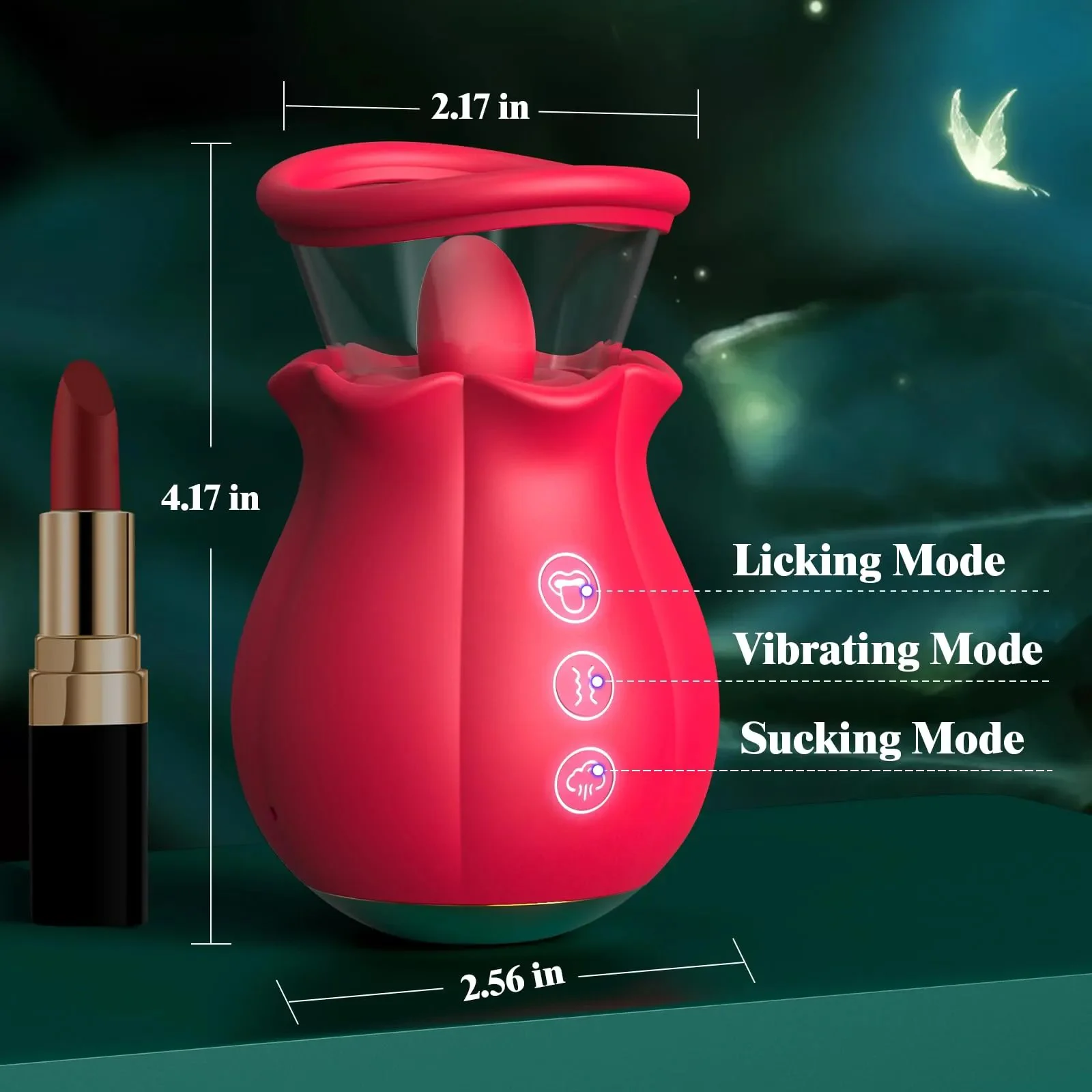 Big Mouth Shaped Sucker Vibrator Nipples Anal Clit Clitoral Stimulation Tongue Licking Sucking Vibrator Rose Sex Toy for Women