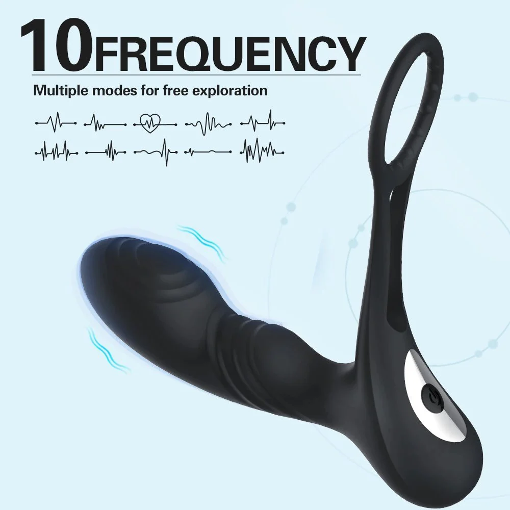 Remote Control Telescopic Sex Toys Prostate Massage Heating Anal Plug Vibrator with Cock Ring