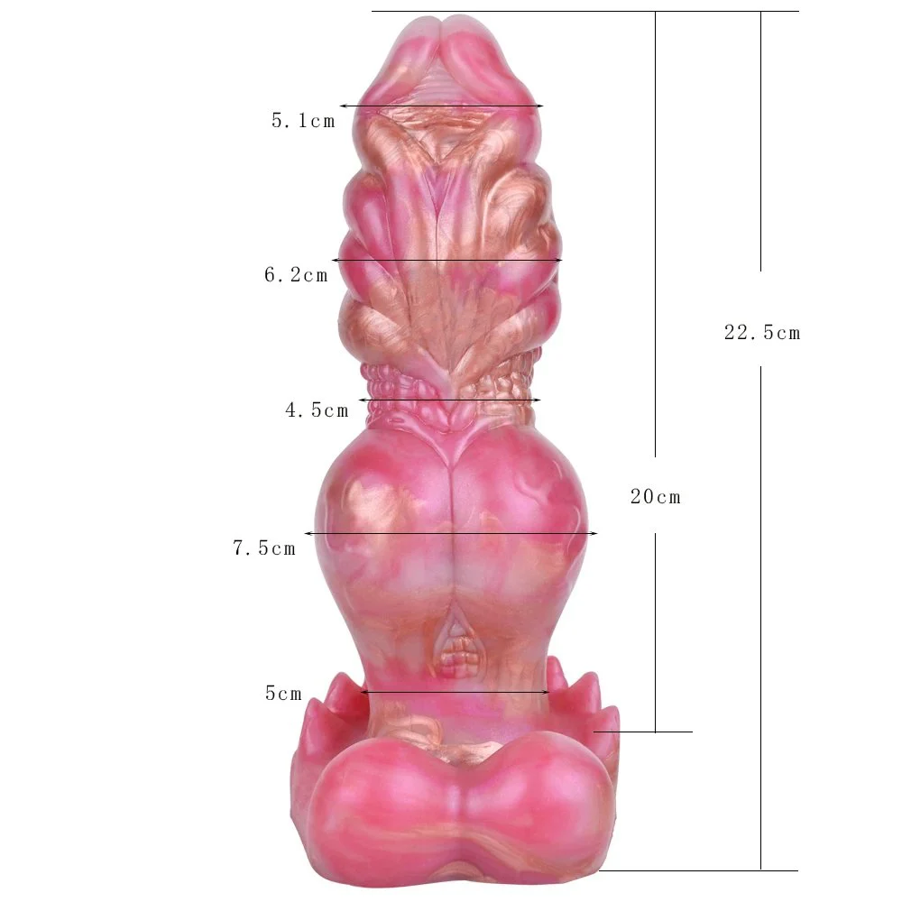 Thoughtfully Designed with an Upturned Tip Rounded Ridges and an Incredible Bulge Knot Silicone Dildo for Women