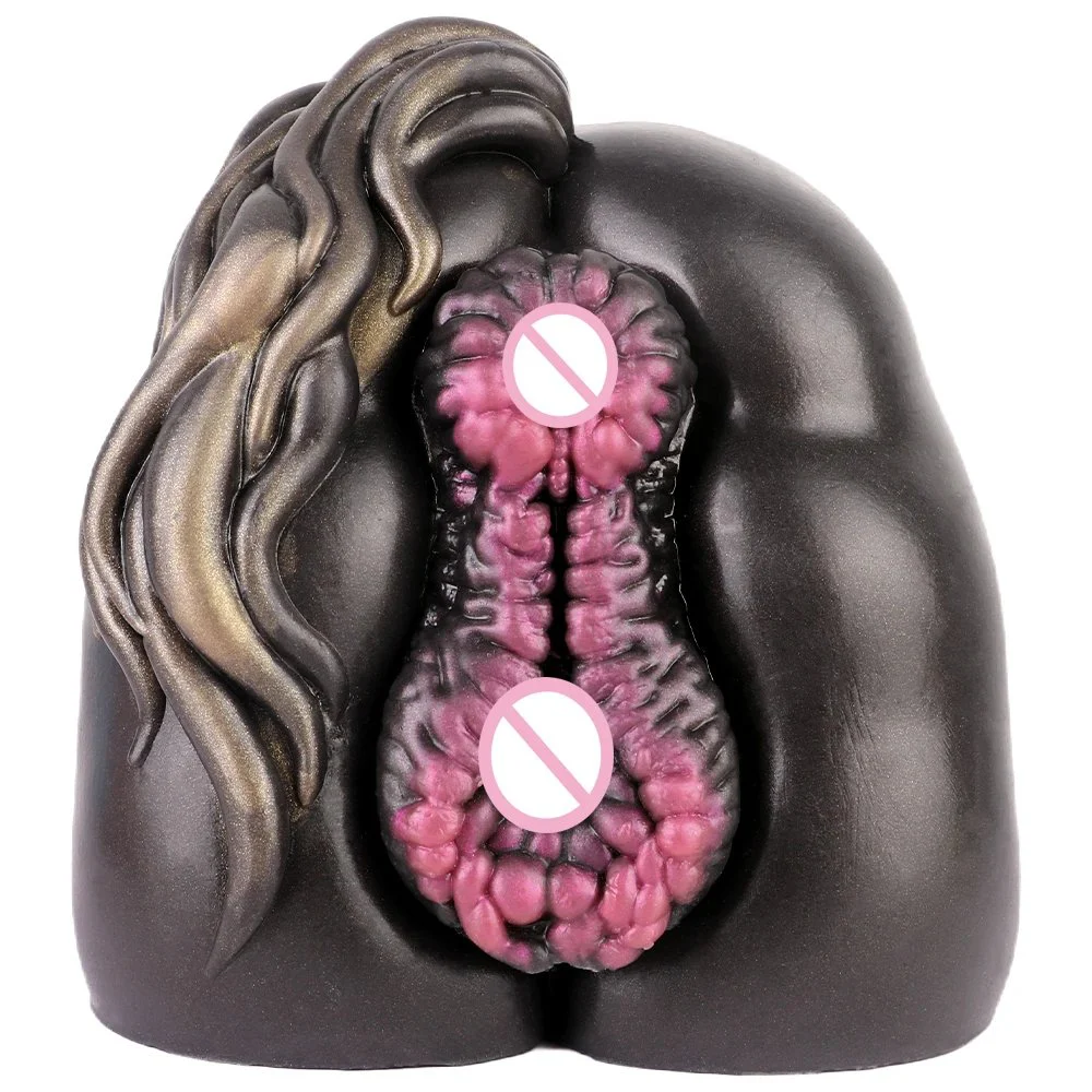 Silicone Male Masturbator for Man Simulation Animal Fox Buttock Inverted Mold Pocket Penis Stroker 3D Lifelike Butt With Vagina