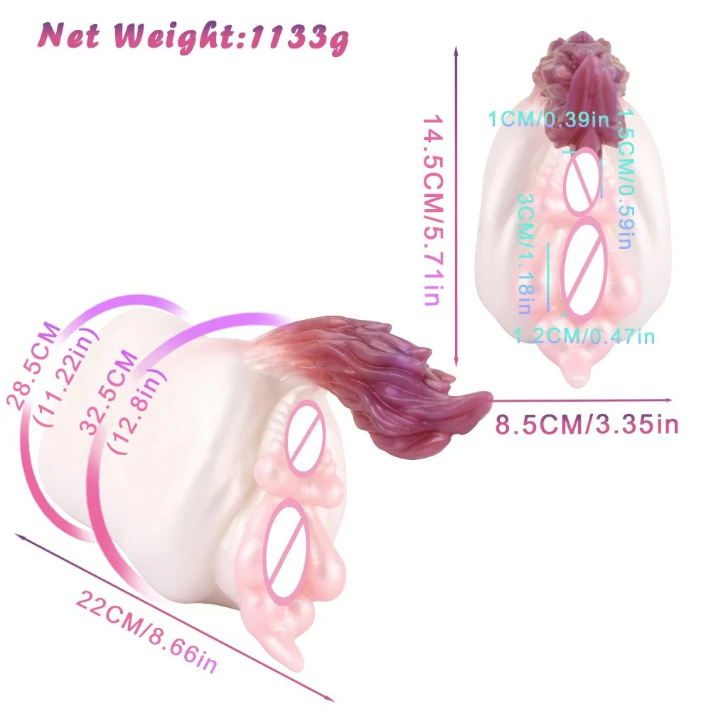 Male Masturbator Fantasy Animal Design Double Channel Dreamweaver-Rainbow Horse Style Aircraft Cup for Male