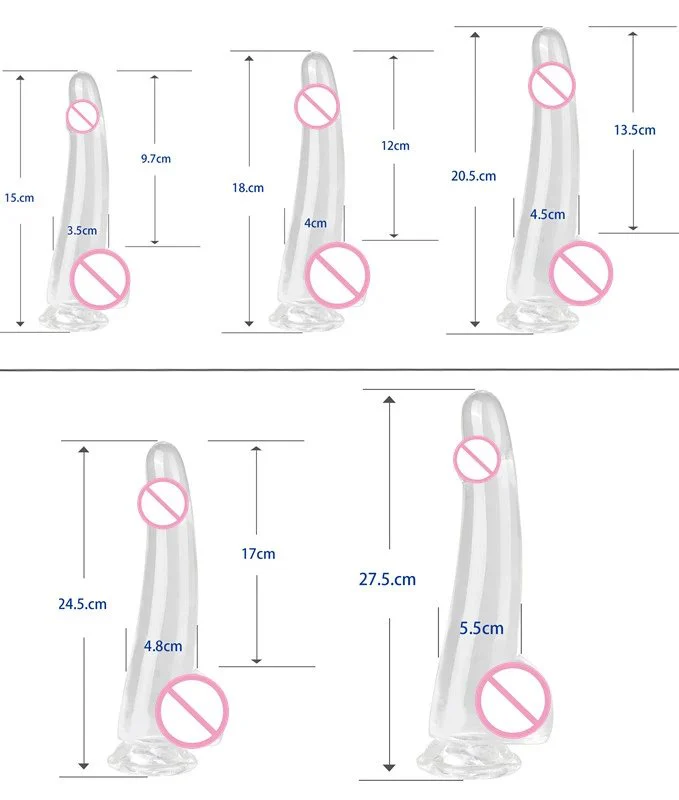 TPE Transparent Realistic Dildos With Strong Suction Cup Soft Jelly Dildo Sex Toys for Women