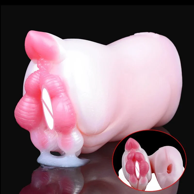 Manual Male Masturbator Penis Stroker Sex Toys for Adult Realistic Pocket Pussy with Single Hole Animal Penis Trainer