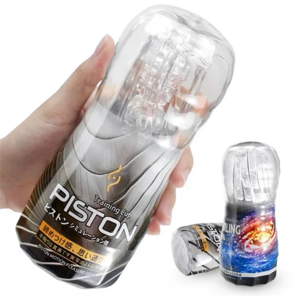TPE Masturbation Cup Clear Crystal Male Masturbator Training Sex Toys for Men