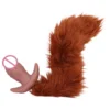 Soft Vibrator Massager Anal Toy Butt Plug Stimulator Masturbation Tools Penetration Vagina Vibrator for Men Women with Belt&tail