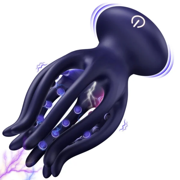 Octopus Shape 10-Mode Vibrator Men's Sex Toy for Male Masturbating Glans Stimulation Vibrator Sets