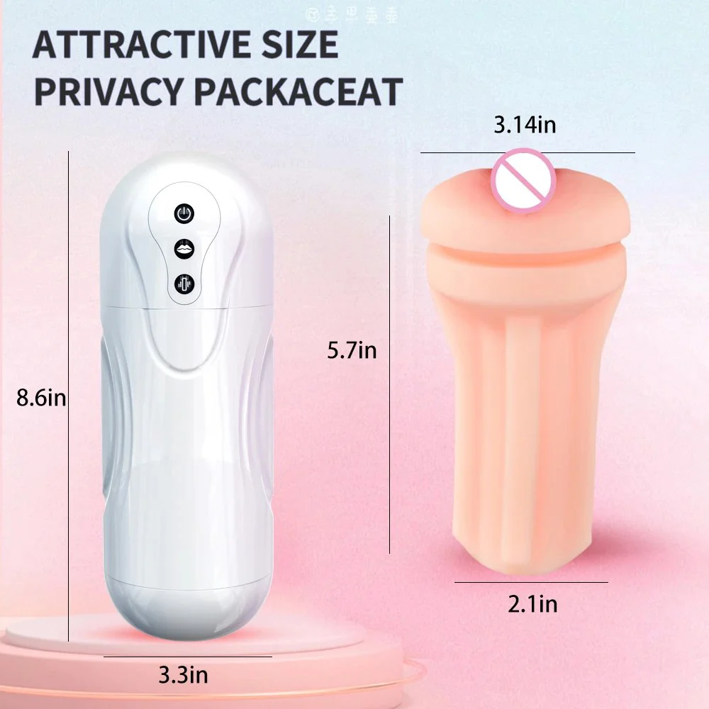 Men's Smart Aircraft Cup 20 Kinds of Vibration + Suction Mode LCD Display Masturbation Sex Toy