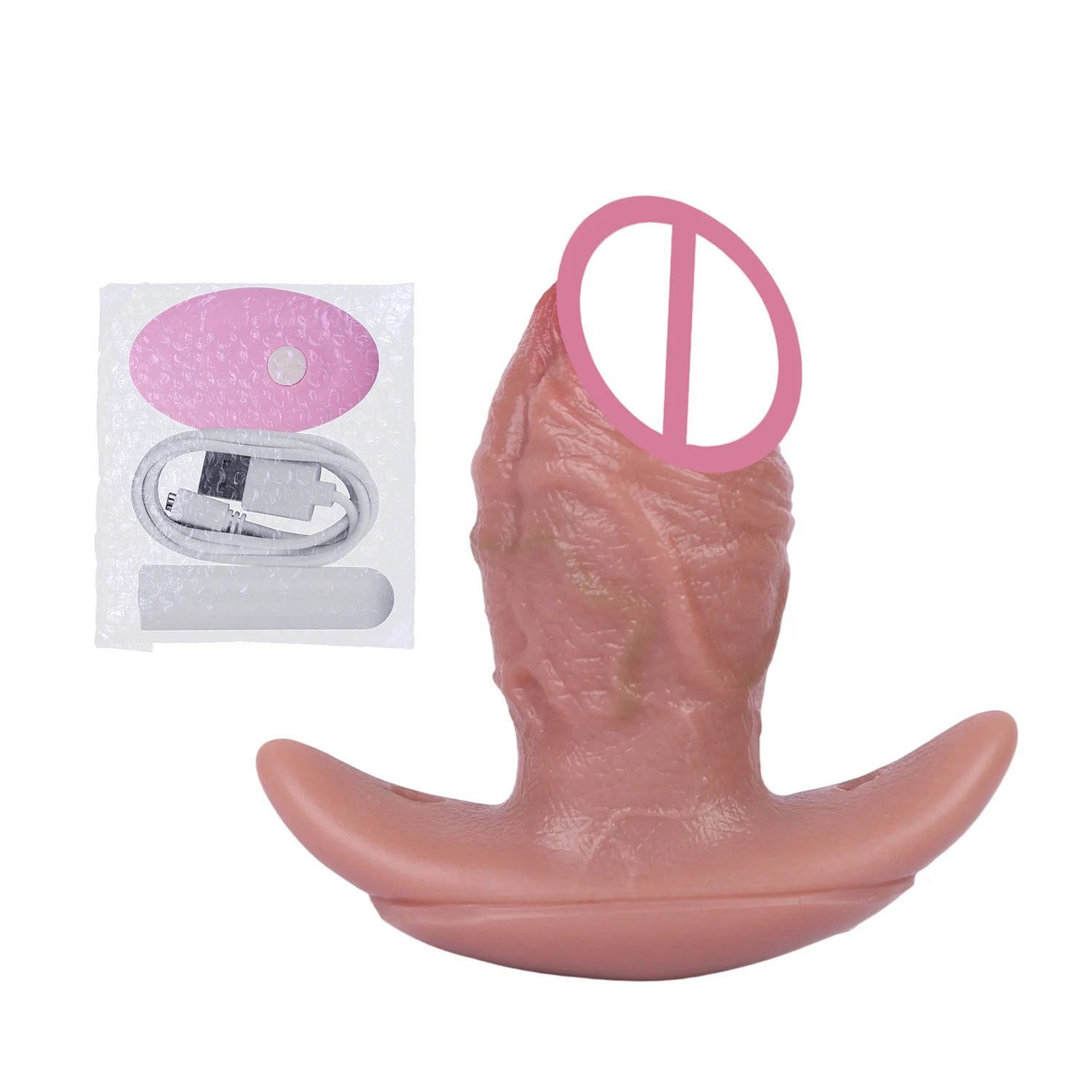 Soft Vibrator Massager Anal Toy Butt Plug Stimulator Masturbation Tools Penetration Vagina Vibrator for Men Women with Belt&tail