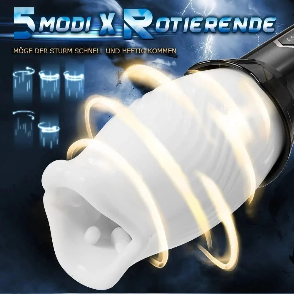 USB Rechargeable Deep Throat Spinning Vibrating Automatic Male Stroker Rotating Transparent Masturbator Cup for Men Rose Sex Toy