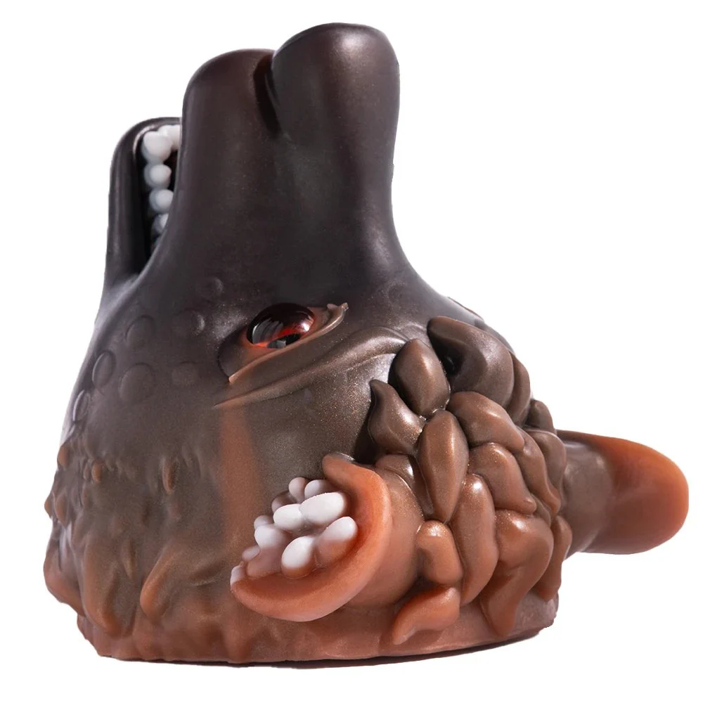 Soft Silicone Wolf Dog Head Shape Masturbation Sleeve Realistic Intimate Design Compact Pocket Pussy Male Stroker