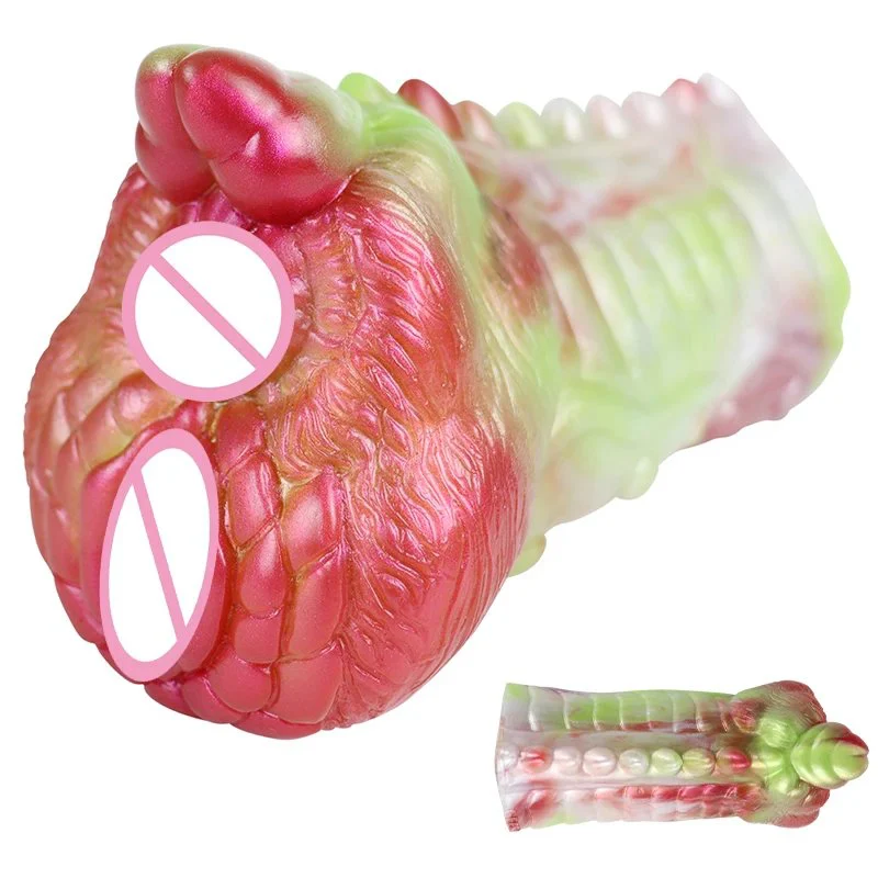 Realistic Monster Masturbator Pocket Pussy Sex Toy 3D Silicone Double Tunnel Cup Pocket Pussy Large 3D Vagina Clitoris Sex Toy