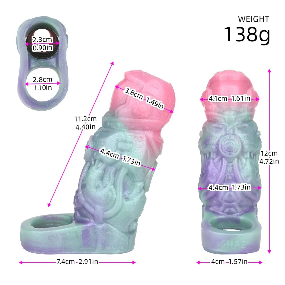 Penis Sleeve Girth Enhancer for Men, Reusable Silicone Monster Penis Sleeve, Penis Sleeve Enlarger with Cock Ring