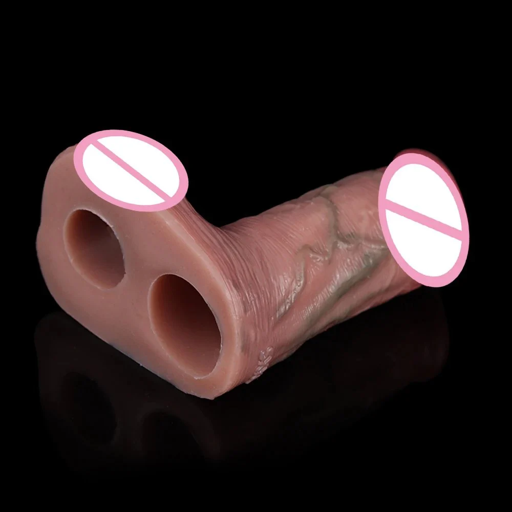 Penis Sleeve Reusable Vascular Prominence Penis Condom for Woman G-spot Stimulation