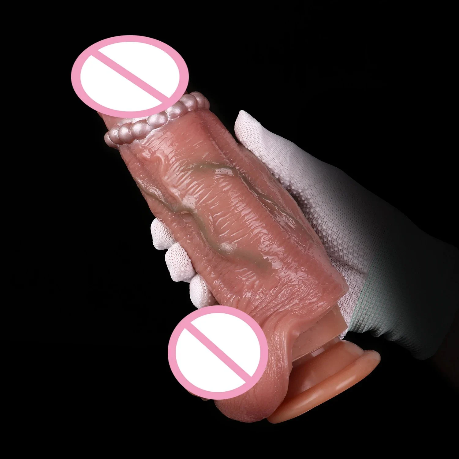 Realistic Penis Sleeve Penis Enlargement Soft Silicone Hollow Stimulation Cock Sleeve for Men Extender Male Dildo Sex Toys