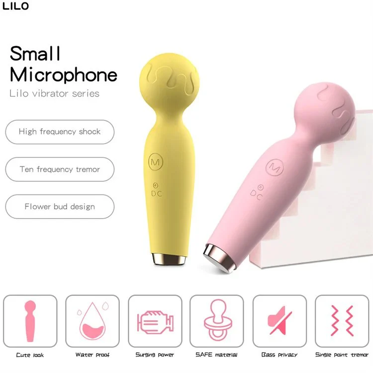 10 Speed Waterproof Rechargeable Mini AV Massager Wand Vibrator Lilo Sex Toys for Women