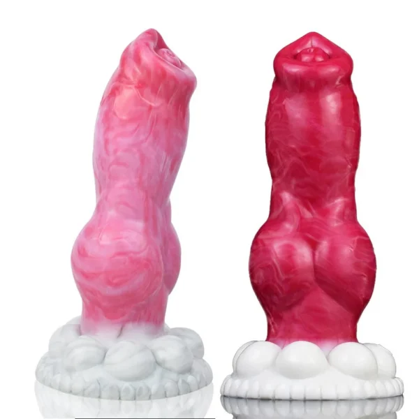 21cm Silicone Animal Penis Realistic Dog Dildo Big Knot Beef Color Clear Veins Anal Plug Women Sex Toy