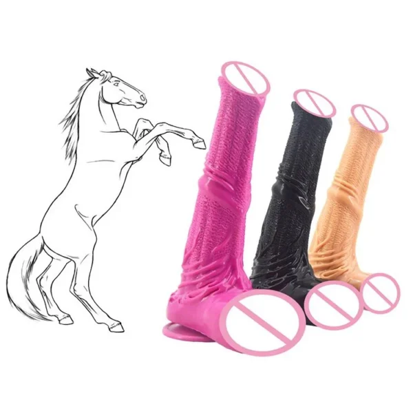25cm 10 4.8cm Big Silicone Dildo Soft Realistic Anal Toys Flexible Butt Plug Lifelike Huge Animal Horse Dildo for Women