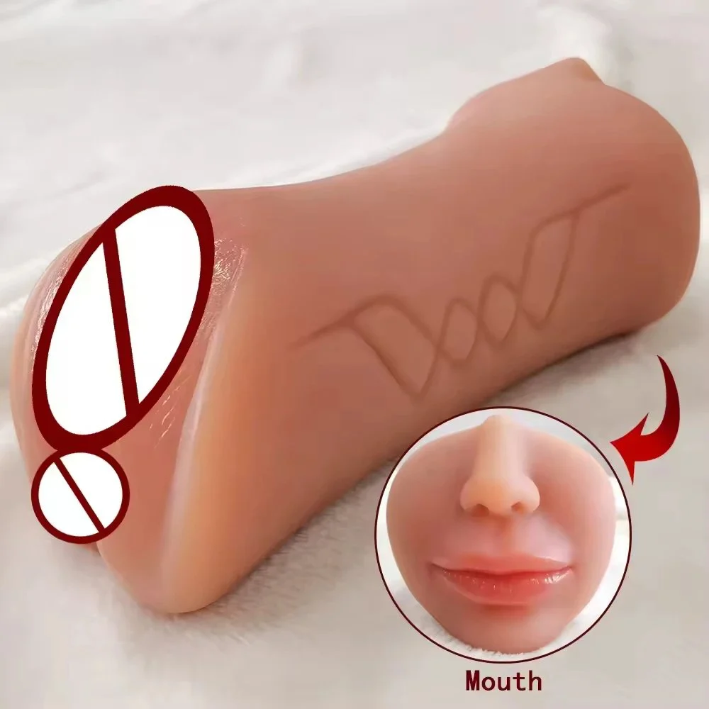 TPE Male Masturators Cup Realistic Skin Color Anal & Mouth Combination for Enhanced Sex Experience Men Sex Toys