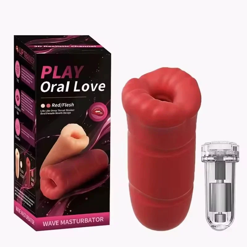 Vibrating male masturbation device cup mouth design silicone stroking adult toy male Masturbation Toys