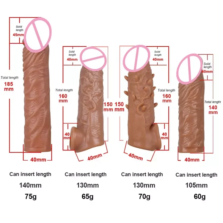 Reusable Condom Realistic Dragon Cock Sleeve Vibrating Penis Sleeve Sex Toys for Men