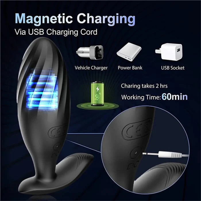 Silicone Anal Sex Toy Clitoral G-Spot Vibrating Butt Plug and G-Spot Stimulator for Adults Training for Men Women