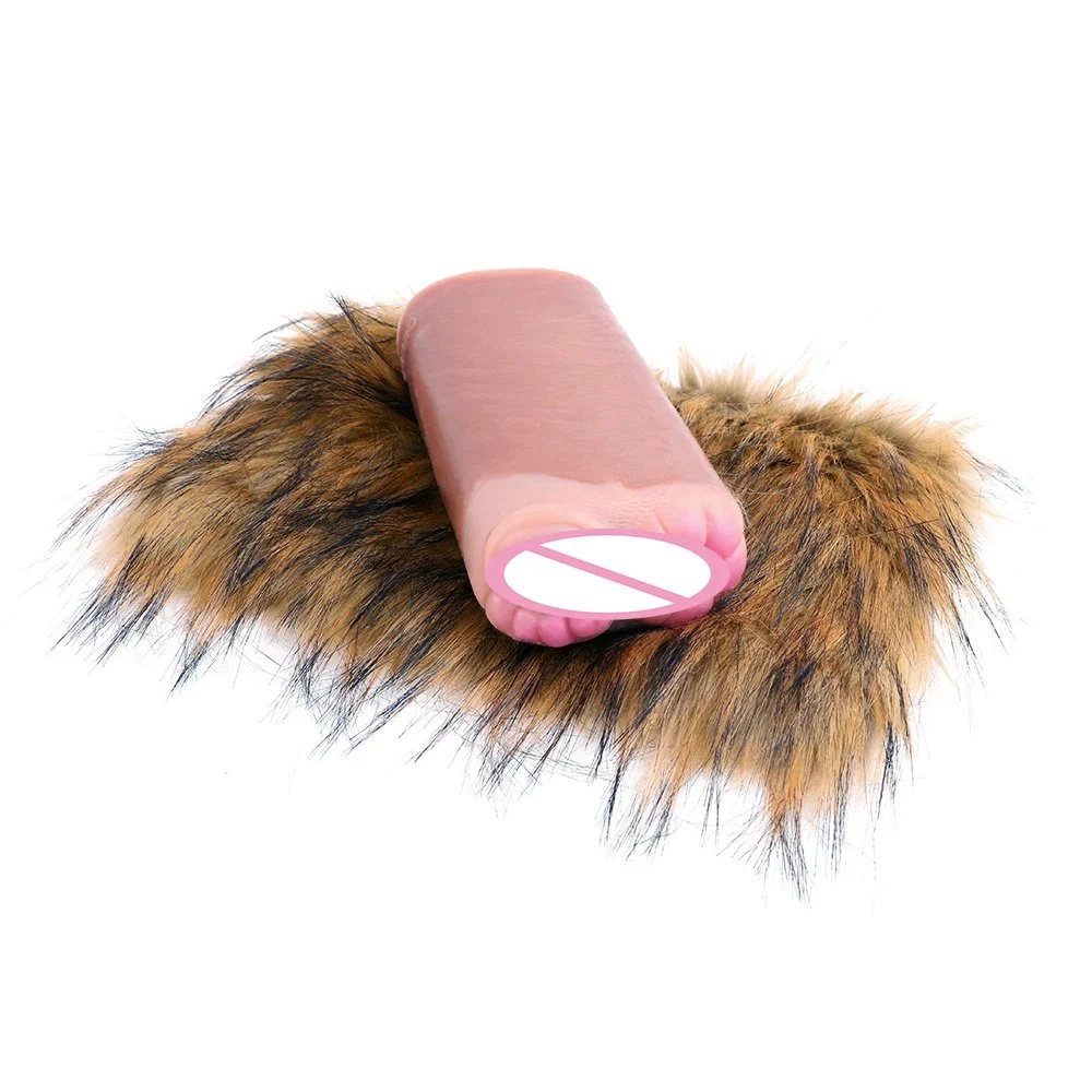 Silicone Realistic Pocket Pussy Toy with Hairy Male Masturbator Sex Toys for Adult