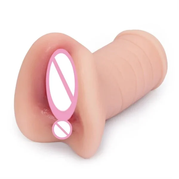 Soft TPE Double Masturbator Channel Real Vagina Pocket Pussy Anus Male Masturbation Cup Sex Toys