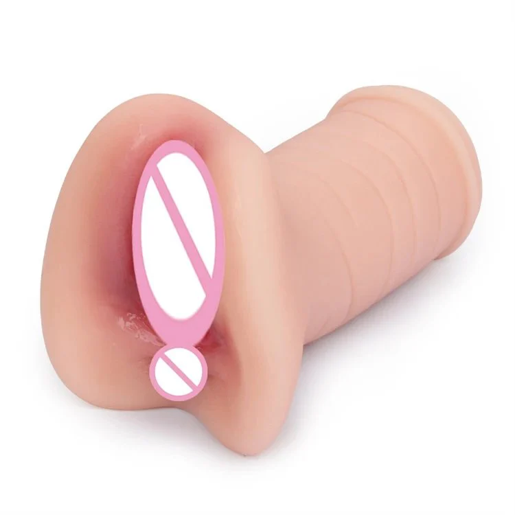 Soft TPE Double Masturbator Channel Real Vagina Pocket Pussy Anus Male Masturbation Cup Sex Toys