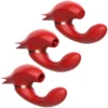 Gelance 3-in-1 Silicone Rabbit Vibrator Dildo TPE Clitoris Licking Thrusting Adult Toys for Women Licking & Sucking Features