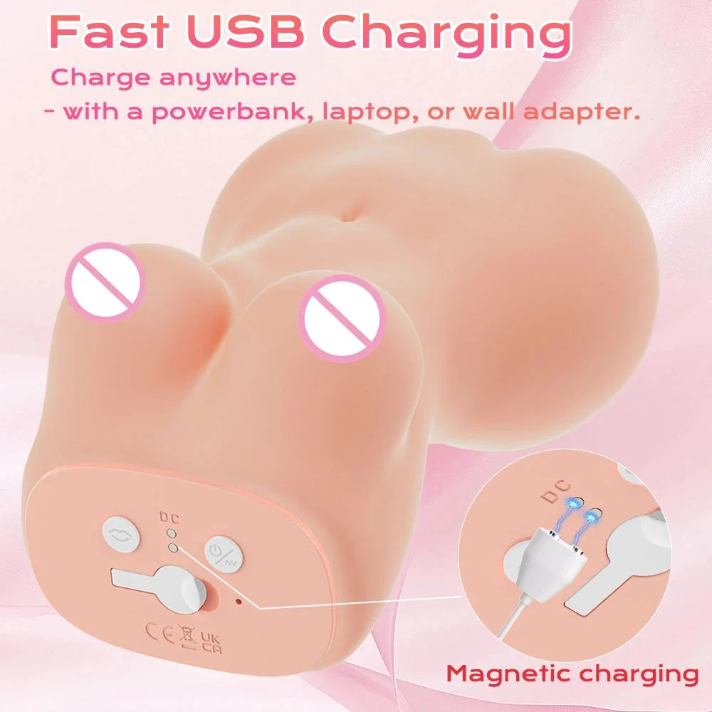USB Big Breast Realistic Vaginal Sex Toys Half Body Sex Doll Large Sucking Vibrating Masturbation