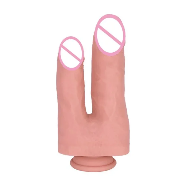 2in1 Big Artificial Penis Huge Thin Realistic Dildos Double Head Penetration Silicon Flesh Dildo for Lesbian Female Masturbation