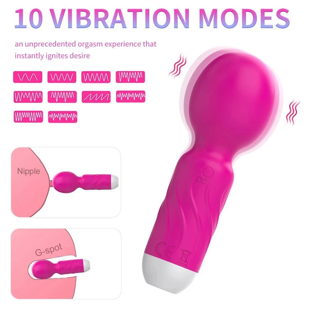 10 Frequency Powerful Mini Clit Vibrator Clitoris Vibrating Massage Wand Mini AV Wand Vibrator Sex Toy