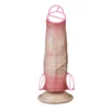 Adult Sex Toy That Simulate Skin Color Realistic Experience of Male Penis Sleeve Soft Penis Cover with Double Process