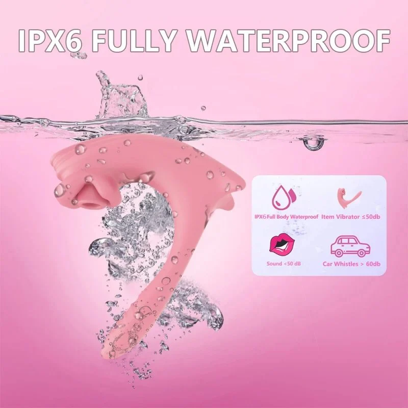 10 Frequency Silicone USB Sucking Vibrator with Thrusting Anal Stimulator