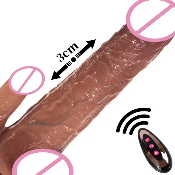 4cm Diameter Huge Big Thick Heating Thrusting Realistic Dildo Tongue Vibrator Sex Toys for Women