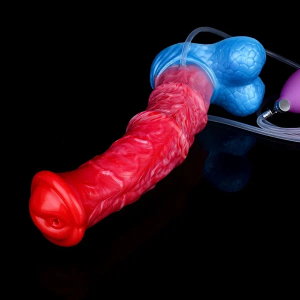 9.6 Inch Silicone Fantasy Orgasm Squirting Horse Dildo Butt Plug Inflatable Ejaculation Adult Game for Pleasure