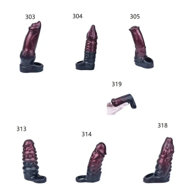 Silicone Cock Sleeves Male Sex Toy Penis Enlargement Cock Ring Sleeve Sex Toy for Men