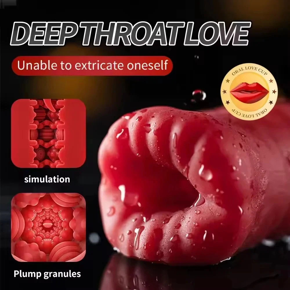 Vibrating male masturbation device cup mouth design silicone stroking adult toy male Masturbation Toys