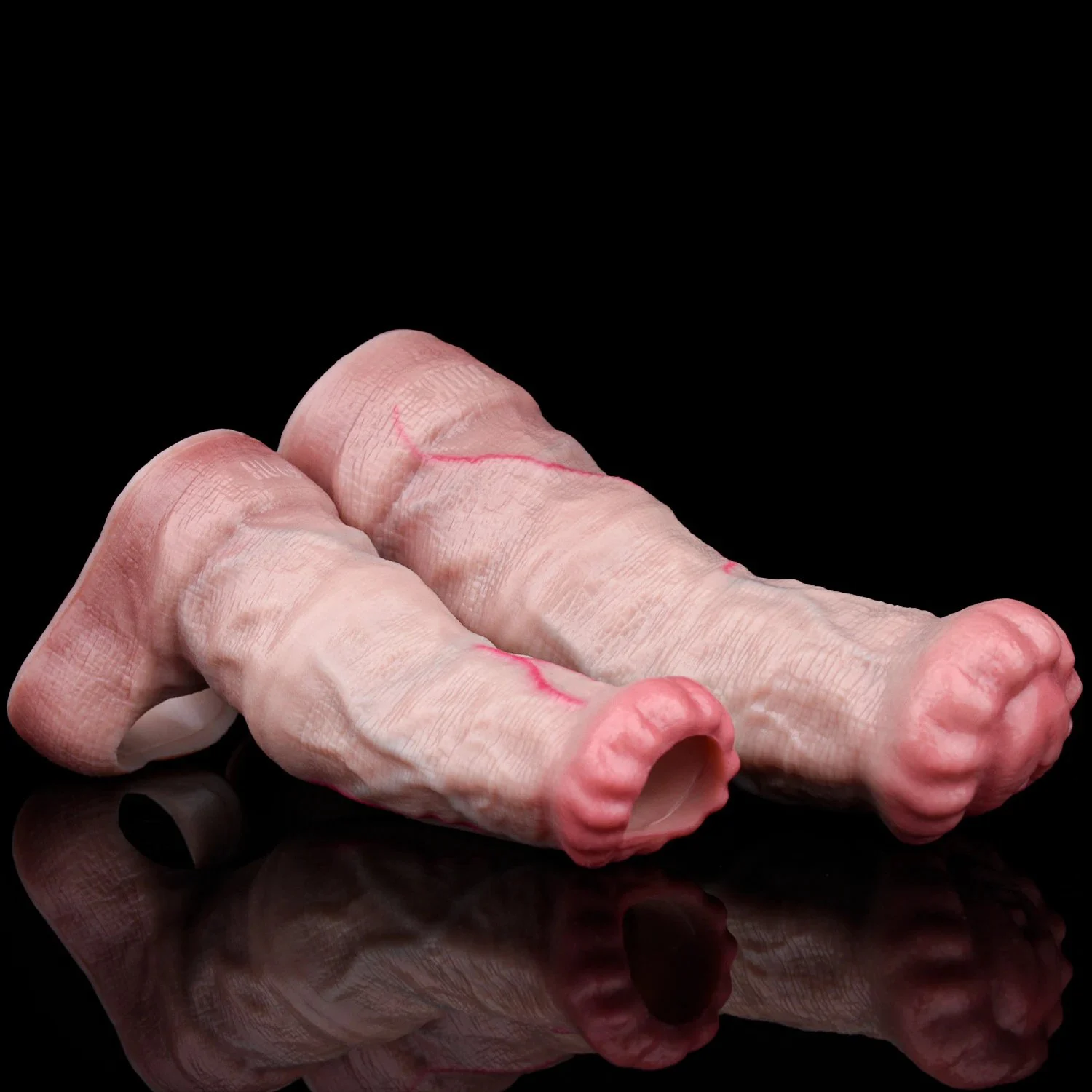 Silicone Fantasy Horse Hollow Dildo Open Head Penis Sleeve Cock Enlargement & Extender Sex Toys for Men Male Masturbate